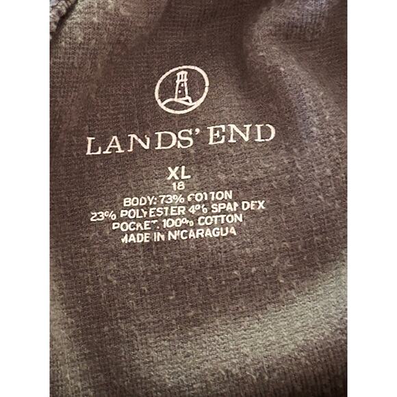 Lands’ End XL (18) Gray/Green Stretch Corduroy Pants – Soft Pull-On Style - Picture 4 of 5